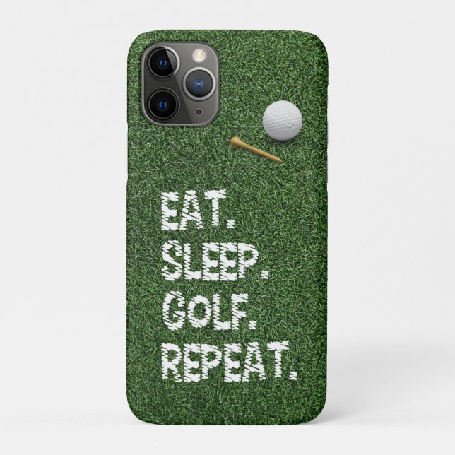Golf Eat Sleep Golf Repeat with putter and ball    Case-Mate iPhone Case (Back)