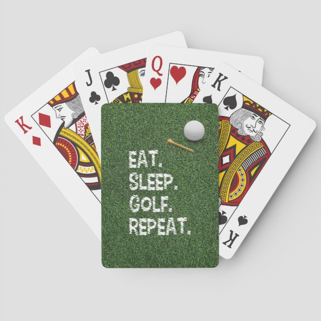 Golf Eat Sleep Golf Repeat with putter and ball    Playing Cards (Back)