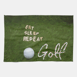 Golf Eat Sleep  Kitchen towel for Golfer