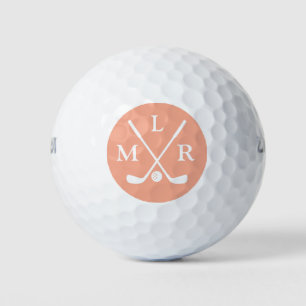 Golf Elegant Modern Monogram Typography Initials Golf Balls