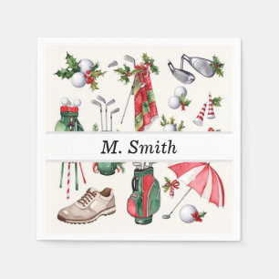 Golf equipment Christmas Decoration golfer party Napkin