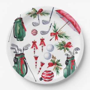 Golf equipment Christmas Decoration golfer party Paper Plate