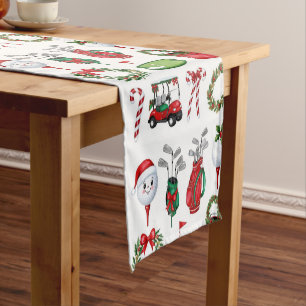 Golf Equipment Christmas themed for Golfer Short Table Runner
