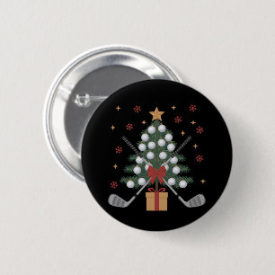 Golf Equipment Christmas Tree Christmas Golf 2 Inch Round Button