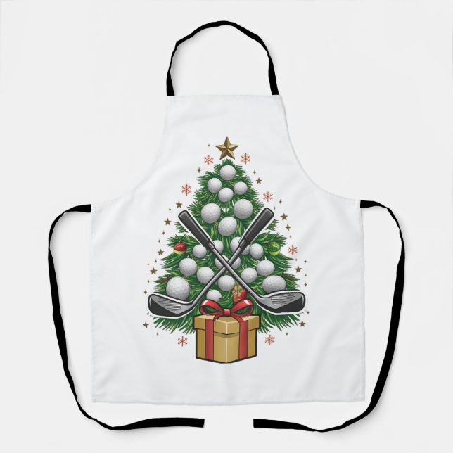 Golf Equipment Christmas Tree Christmas Golf Apron (Front)