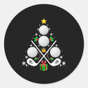 Golf Equipment Christmas Tree Christmas Golf  Classic Round Sticker