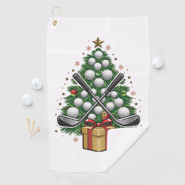 Golf Equipment Christmas Tree Christmas Golf Golf Towel (InSitu)