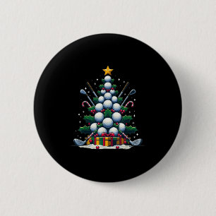 Golf Equipment Christmas Tree Christmas Golfer Wom 2 Inch Round Button