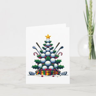 Golf Equipment Christmas Tree Christmas Golfer Wom Card