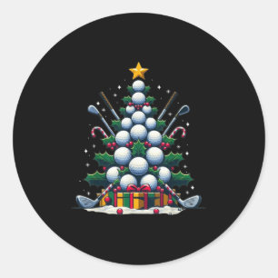 Golf Equipment Christmas Tree Christmas Golfer Wom Classic Round Sticker