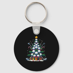 Golf Equipment Christmas Tree Christmas Golfer Wom Keychain