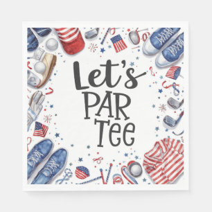Golf Equipment with Text Let Par Tee Golf Party  Napkin