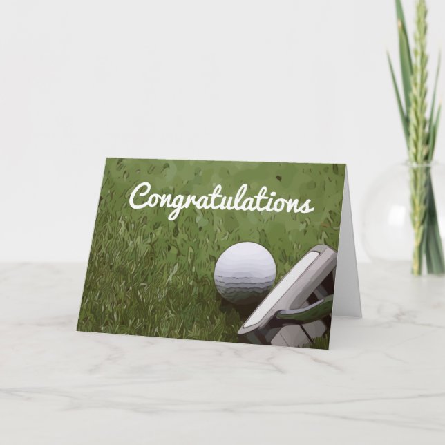 Golf et putter Carte de félicitations pour golfeur (Devant)