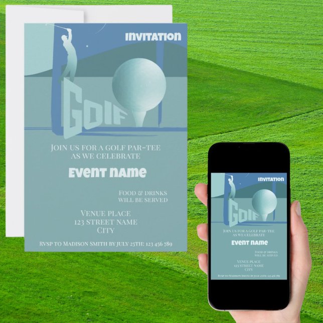 Golf event par-tee golfing birthday Invitation (Creator Uploaded)