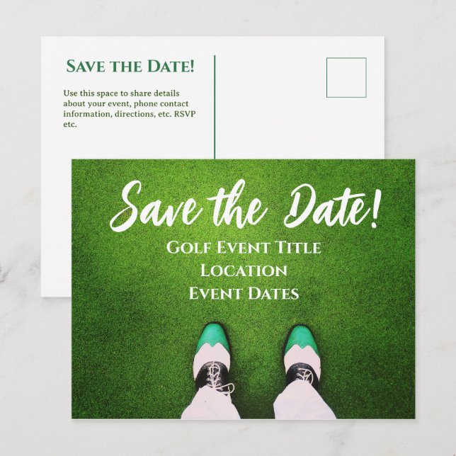 Golf Event "Save the Date" Invitation Postcard (Front/Back)