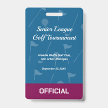 Golf Event Security Badge – Security & Access Pass