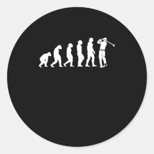 Golf Evolution Human Ape Golfer Classic Round Sticker