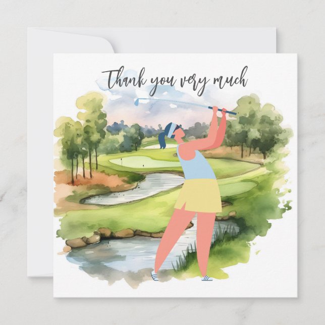 Golf Fairway Gratitude : Carte de remerciements (Devant)