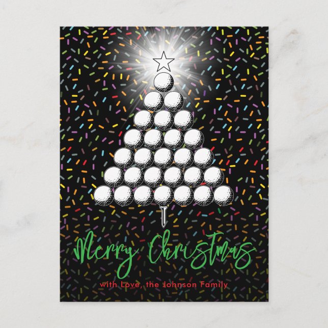 Golf Family Christmas Design Holiday Postcard (Front)
