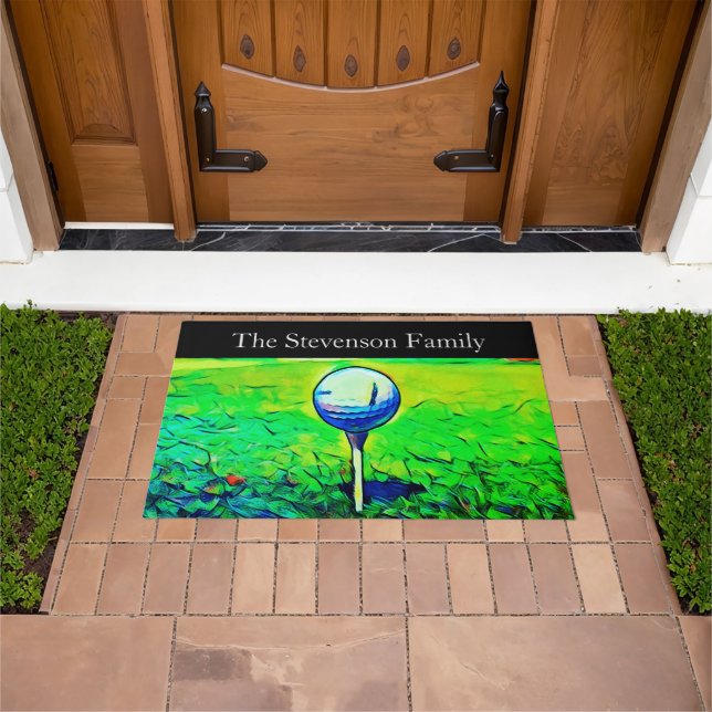 Golf Family Name Sports Golfer Colourful Doormat (Outdoor)