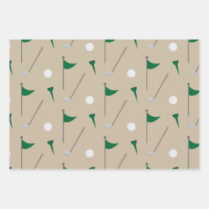 Golf Fan Gift, Golfing Gift, Sports Lover Pattern Wrapping Paper Sheet