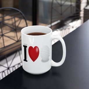 Golf Fan half text  Large Coffee Mug