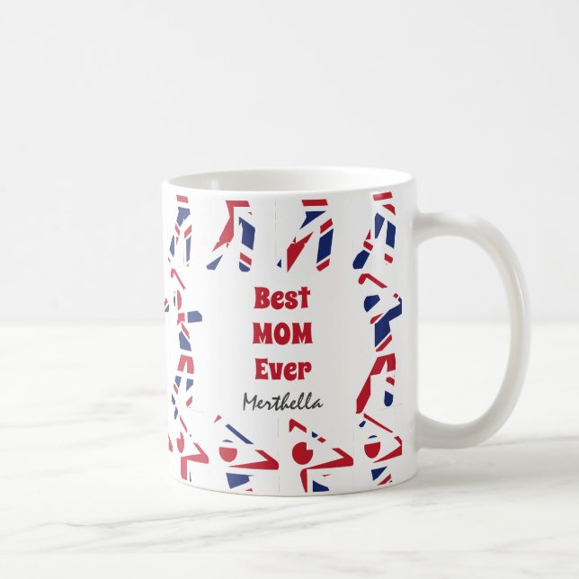 GOLF FAN Personalized Union Jack Best MOM Ever Coffee Mug (Right)