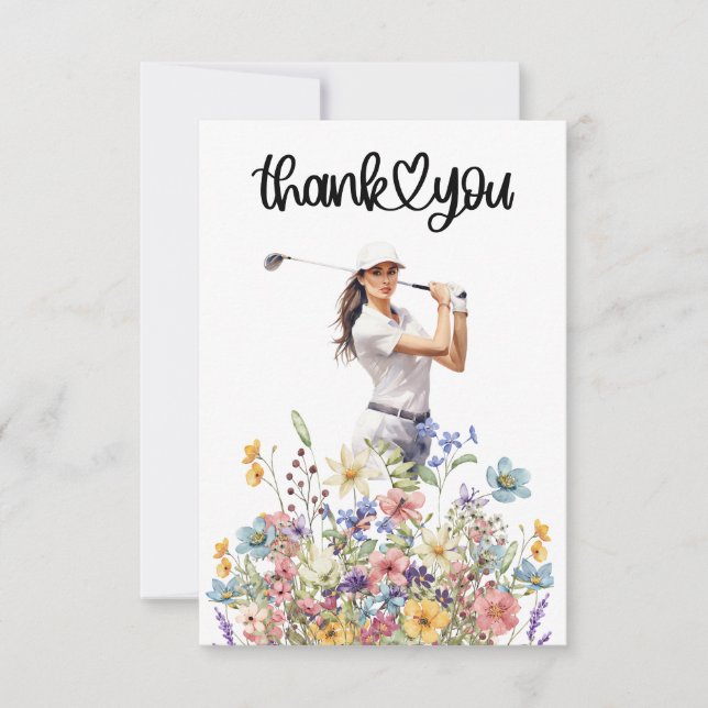 Golf Femme Carte de remerciements aux fleurs (Devant)
