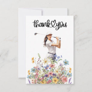 Golf Femme Carte de remerciements aux fleurs