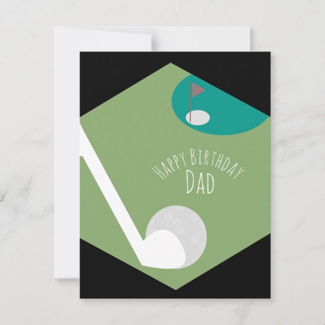 Golf Field Happy Birthday Dad Father Grandpa  Card (Front)