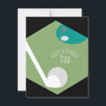 Golf Field Happy Birthday Dad Father Grandpa Card<br><div class="desc">Birthday Card with Golf Theme Happy Birthday Greeting</div>