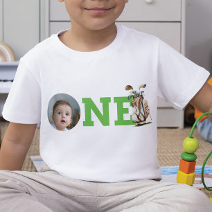 Golf First Birthday Photo Personalized Baby T-Shirt