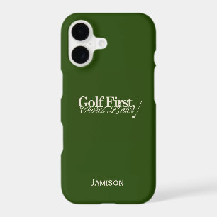 'Golf First, Chores Later' Funny Classic Green