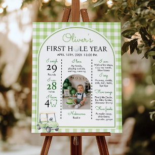 Golf First Hole Year Party Milestone Photo Sign