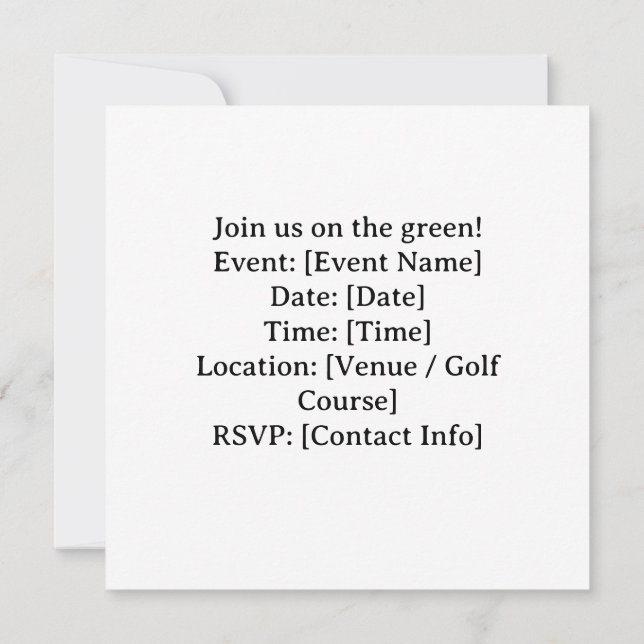 Golf Florida themed with flamingo retirement Invitation (Back)