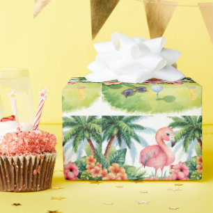 Golf Florida themed with flamingo retirement Wrapping Paper