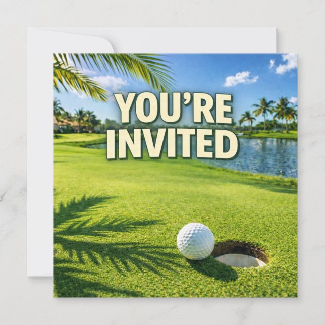 Golf Florida Themed “You’re Invited” invitation  (Front)