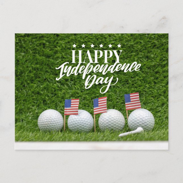 Golf for 4th July HAPPY Independence Day America Postcard (Front)