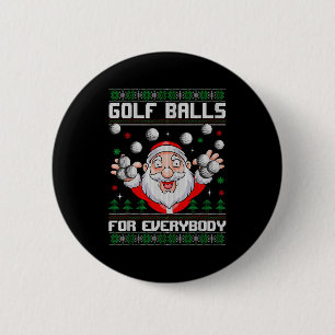 Golf For Everybody Santa Ugly Christmas Golfing  2 Inch Round Button