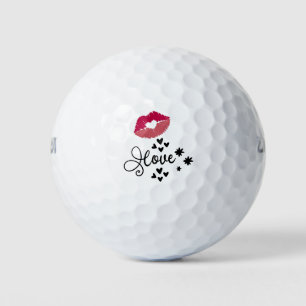 Golf for lover with kisses red lips Valentine's  G Balls