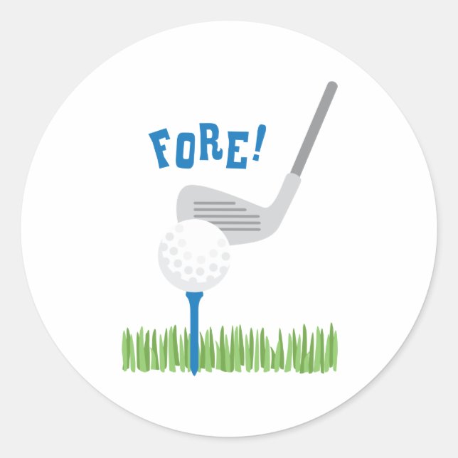 Golf Fore Classic Round Sticker (Front)