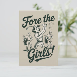 Golf Fore The Girls Cute Funny Golfing Ladies Invitation