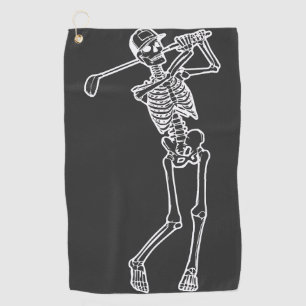 Golf Funny Golfing Skeleton playing Golfer Golf Towel