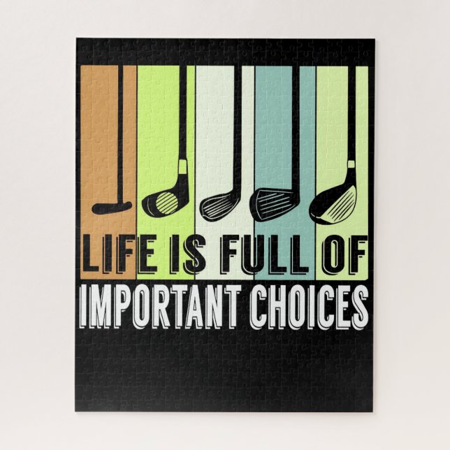 Golf Funny Life Choices Clubs Jigsaw Puzzle (Vertical)