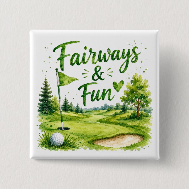 Golf Funny Quotes for golfer on the course 2 Inch Square Button (Front)