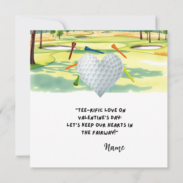 Golf Funny Quotes for Golfer Valentine's Day Holiday Card (Front)