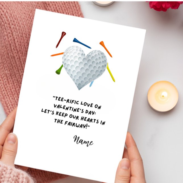 Golf Funny Quotes for Golfer Valentine's Day Holiday Postcard (Creator Uploaded)