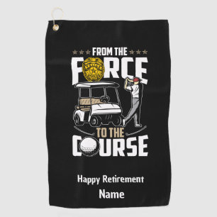 Golf Funny Retired Police Officer Golfer Golf Towel