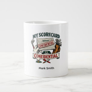 Golf funny saying about scorecard large coffee mug