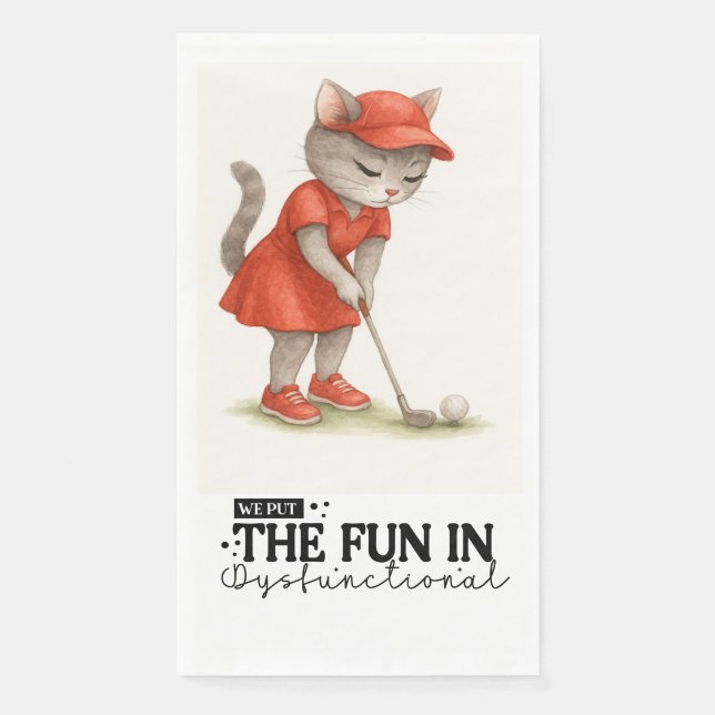 Golf Funny Saying for Cat Lovers Golfers Napkin (Front)